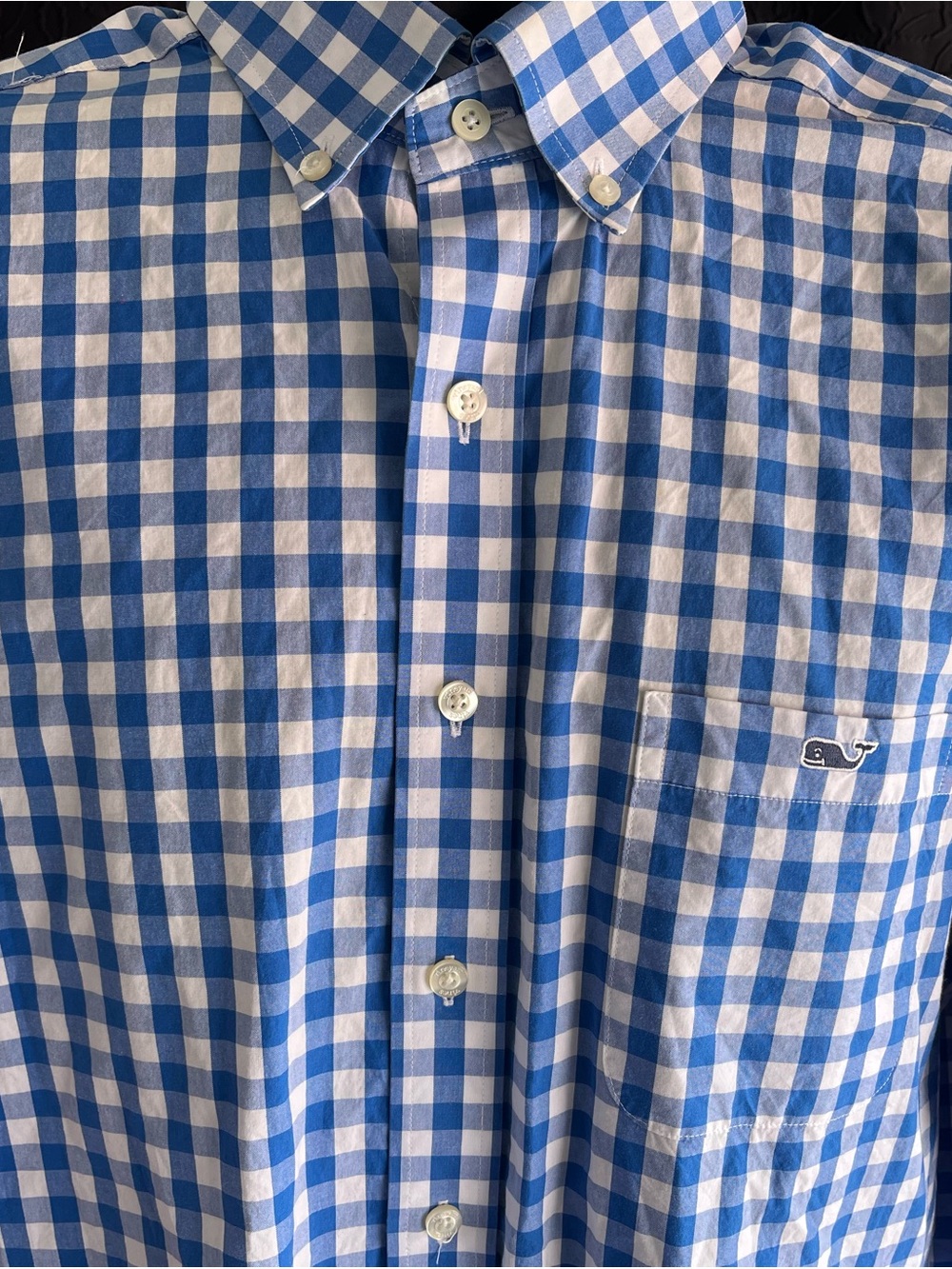 Vineyard Vines Blue and White Gingham Button-Down Shirt